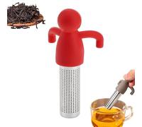 Créatif Humanoïde Passoire à thé - Filtre en acier inoxydable et silicone de qualité alimentaire, étanche, pliable, résistant à la chaleur (230 °C) Gadget d'infusion de thé paresseux pour la maison et