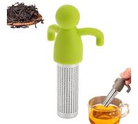 Créatif Humanoïde Passoire à thé - Filtre en acier inoxydable et silicone de qualité alimentaire, étanche, pliable, résistant à la chaleur (230 °C) Gadget d'infusion de thé paresseux pour la maison et