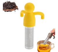 Créatif Humanoïde Passoire à thé - Filtre en acier inoxydable et silicone de qualité alimentaire, étanche, pliable, résistant à la chaleur (230 °C) Gadget d'infusion de thé paresseux pour la maison et