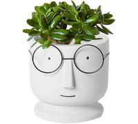 Créatif Lunettes Visage Pots De Plantes Pots De Cactus Pour Accueil Bureau Mariage Décor,Visage Cache-pot Jardinière Ciment Pots