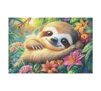 Créatif Paresseux Forêt Fleurie Faune Sauvage Nature Sauvage Rural Belle Serein Puzzle 1000 Pièces pour Adultes Amusant Captivant Et Relaxant Parfait pour Passe Temps Et Loisirs （75x50cm）