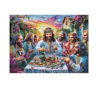 Créatif The Cène Jésus Religieux Foi Spirituel Puzzle 500 Pièces pour Adultes Engageant Amusant Et Captivant Parfait pour Loisirs Et Activités Calmes 500 PCS（52×38cm）