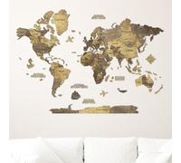 Creatifwood Carte du Monde Murale 3D en Bois | Mappemonde en Relief | Wooden World Map 3D | Décoration Murale Salon Chambre Bureau | Idée Cadeau Voyage | Chocolate 100×70 cm