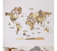 Creatifwood Carte du Monde Murale 3D en Bois | Mappemonde en Relief | Wooden World Map 3D | Décoration Murale Salon Chambre Bureau | Idée Cadeau Voyage | Dark 200×140 cm