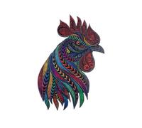 CreatifWood Original Puzzle en Bois - Coq Chanteur(29 x 20 cm) - Emballage Cadeau Coffre en bois - Casse-téte découpée au Laser