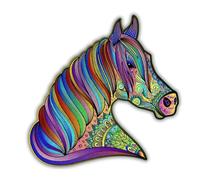 CREATIFWOOD Puzzle en Bois Cheval Fougueux Original 200 pièces - Taille 34×34 cm - Pièces Uniques - Activité relaxante et éducative - Cadeau Parfait pour Adultes et Ados