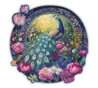 CREATIFWOOD Puzzle en Bois Jardin du Paon Original 200 pièces - Taille 27×27 cm - Pièces Uniques - Activité relaxante et éducative - Cadeau Parfait pour Adultes et Ados