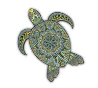 CREATIFWOOD Puzzle en Bois Original 200 pièces - Pièces Uniques - Activité relaxante et éducative - Cadeau pour Adultes et Ados (Tortue Tropicale)