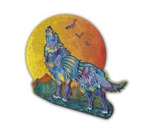 CREATIFWOOD Puzzle en Bois Original 200 pièces - Pièces Uniques - Activité relaxante et éducative - Cadeau pour Adultes et Ados (Loup Hurleur)