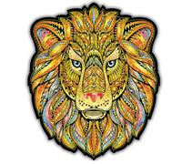 CREATIFWOOD Puzzle en Bois - Taille 21×21 cm - Pièces Uniques - Activité relaxante et éducative - Cadeau Parfait pour Adultes et Ados (Lion Majestueux)