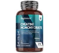 Creatine Monohydrate 270 comprimés Vegan, 3000mg par Portion, 3 Mois d'approvisionnement, Alternative aux Creatine Monohydrate Gelules et Poudres, sans OGM, sans Gluten et sans Stéarate de Magnésium