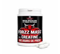 Créatine Monohydrate 3510 mg Vegan | FORZZ MASS 180 Comprimés | Qualité Allemande | Prise de Masse Musculaire | Compatible Gainer & Proteines Musculation | Appro 2 mois | Fabriqué en France