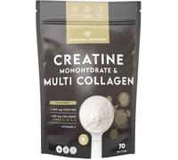Créatine monohydrate + collagène hydrolysé poudre 3000mg vitamine C 70 doses sans arôme peau articulations