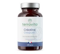 Créatine Monohydrate Creapure® 120 Gélules | Energie, Force et Mémoire | 3000 mg par Portion | Préservation de la Masse Musculaire | Pour Homme et Femme | 100% Pure Sans Additifs | Terravita