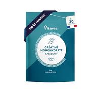 Créatine Monohydrate Creapure® 3000mg - Poudre 100% Pure, Goût Neutre, Vegan - Format Voyage - Force Musculaire, Performances, Musculation - 30 Jours - Fabriqué en France - Vitavea