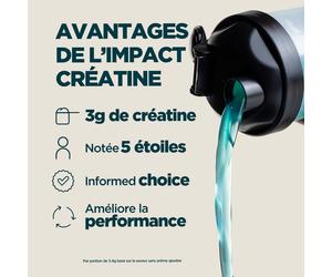 Créatine Monohydrate en poudre - 500g - 113portions - Tropical