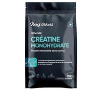 Creatine Monohydrate Poudre Végan 1 kg, 330 Portions Créatine Monohydrate Micronisée sans Additifs, Protéine sans Saveur, sans Gluten ni OGM, sans Stéarate de Magnésium, Cuillère Incluse