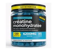Créatine Monohydratée Gummies 120 Bonbons - 6200 mg par dose - Goût Myrtille - Avec L-Taurine & Vitamine B12 - Complément Alimentaire - Format 30 Jours