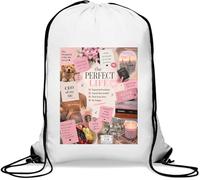 Creating The Perfect Life Vision Sac de gym décontracté avec cordon de serrage Blanc