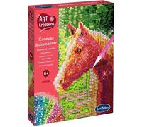 Sentosphère - Art & Créations - Canevas à Diamanter Cheval - Activité manuelle strass - Activité enfants - Tableau pixel - DIY décoratif - Dès 8 ans -20240