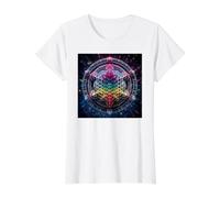 Création de géométrie sacrée du Cube de métatron T-Shirt Graphique avec Valeur, Femme, Blanc, M