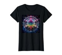 Création de géométrie sacrée du Cube de métatron T-Shirt Graphique avec Valeur, Femme, Noir, XL
