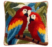 Création De Tapis Et Canvas Taie D'Oreiller Kits perroquet Crochet Kit Point Noué Coussin Kit De Verrouillage Tapis Point Noué 43×43Cm