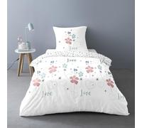 Création Dourev Housse de Couette 140x200 Love Tiana + taie Polycoton