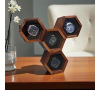 Creation India Craft Boîte à montres vintage en bois pour homme, vitrine, rangement et organisateur de montres en nid d'abeille, boîte à bijoux pour femme, cadeau pour mari