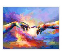 Creation of Adam II Poster de Leon Devenice 70 x 50 cm Déco colorée Tableaux Décoration murale