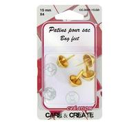 création Patin pour Sac métal dorés 15mm Les 4 pièces + Platine Fixation, Support Attaches Bagage