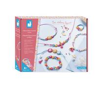 Janod - Coffret 6 Bijoux Fleurs à Créer en Perles de Rocaille - Les Ateliers Bijoux - Kit Loisir Créatif Enfant - Apprentissage Motricité Fine et Créativité - Dès 6 ans - J07998
