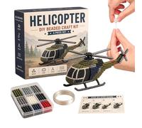 Créations Puzzles 3D en Perles,Modèles 3D Faits Main Bateau hélicoptère Petites créations Amusantes - Kit Broderie Perlée Char Avion Chasse,pour Activité Maison Création Bijoux Fête Vacances