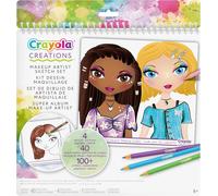 Creations, Super Kit Dessin Maquillage, Pour Dessiner Maquillages Et Coiffures À La Mode, Avec Pochoirs Et Autocollants, Activité Créative Et Cadeau, À Partir De 8 Ans, 04-1056