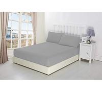CreationsMart Drap-housse 100 % coton égyptien 25 cm de profondeur - Simple - Double - King size - Super King Size - Drap de lit et taies d'oreiller (vendus séparément) (Argenté)