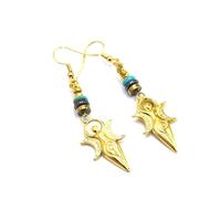 CREATIST SHOP Boucles d'Oreilles Lune Déesse, Plaqué Or, 6.5cm x 1.5cm, Style Déesse de la Fertilité