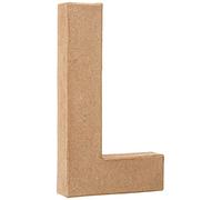 Creotime papier mâché lettre L 20,5 cm Marron