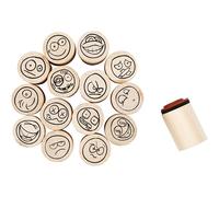 Creotime timbres smileys 20 mm 15 pièces Marron G