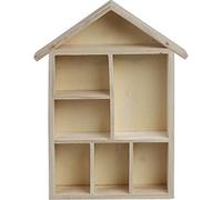 Creativ Company Étagère en bois 575160 en forme de maison, 7 petits compartiments, Beige