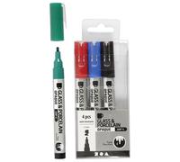 Creativ Company 31336 Marqueur 4 Pièce(S) Pointe Ogive Noir, Bleu, Vert, Rouge