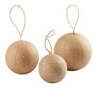 Creativ Company 510313 Lot de 6 boules de Noël en papier Beige
