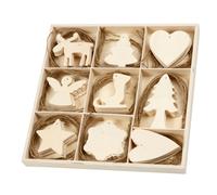 Creativ Company CC Assortiment d'ornements en bois 7-8 cm Noël 72 pièces