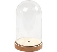 Creativ Company CC Cloche à verre sur socle en bois, H : 18 cm