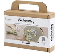 Creativ Company Creative Mini Knitting Kit - Dandelion in Embroidery Frame - Create Beautiful Wall Decorations