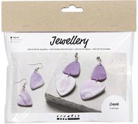 Creativ Company CC Mini Hobbies Set Bijoux Argile Marbrée 4 Boucles d'oreilles
