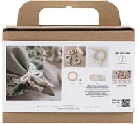 Creativ Company CC Mini Hobbyset Rond de serviette en macramé, blanc cassé