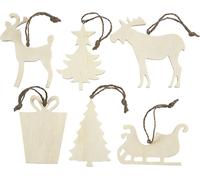 Creativ Company CC Ornements de Noël en bois 6 pièces