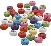 Creativ Company CC Perles de lettres rondes 7 mm Multicolores