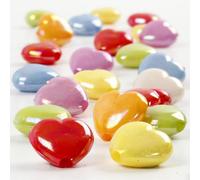 Creativ Company CC Perles en plastique Coeurs 25x15 mm Multi 70 gr