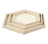 Creativ Company CC plateaux en bois hexagonal set 3 pièces 21-31 cm